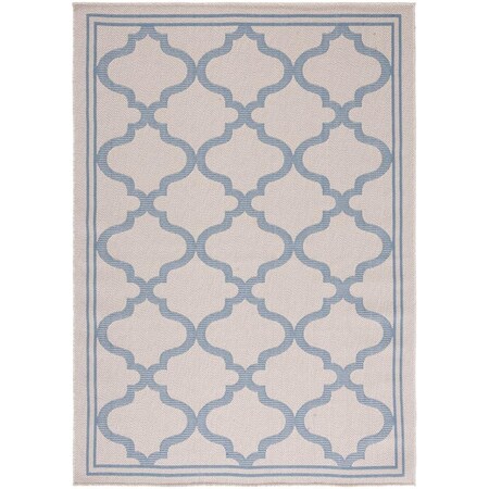 Safavieh 8 x 10 ft. Bermuda Indoor & Outdoor Rectangle Power Loomed Rug Ivory & Blue BMU810L-8
